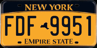 NY license plate FDF9951