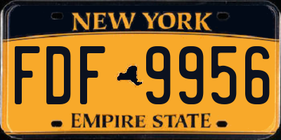 NY license plate FDF9956