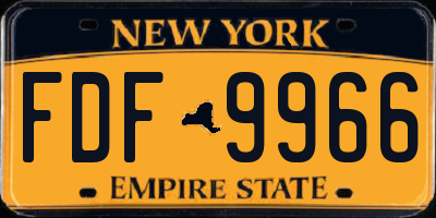 NY license plate FDF9966