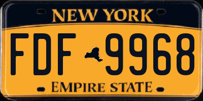 NY license plate FDF9968