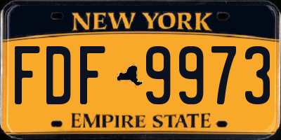 NY license plate FDF9973