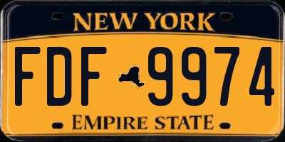 NY license plate FDF9974