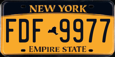 NY license plate FDF9977