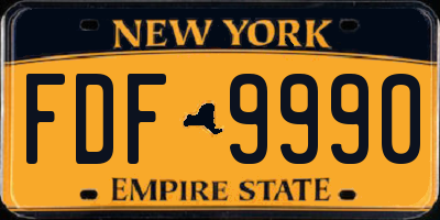 NY license plate FDF9990