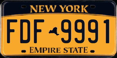 NY license plate FDF9991