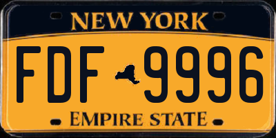 NY license plate FDF9996