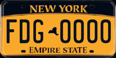 NY license plate FDG0000