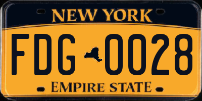 NY license plate FDG0028