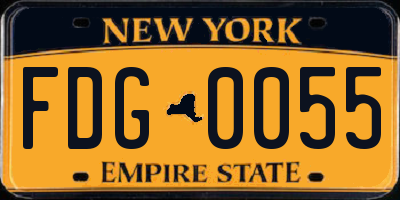 NY license plate FDG0055
