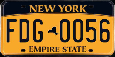 NY license plate FDG0056