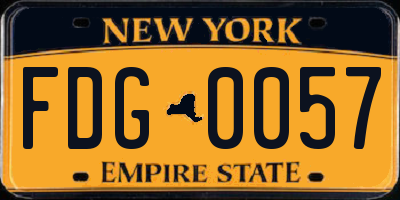 NY license plate FDG0057