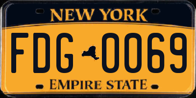 NY license plate FDG0069