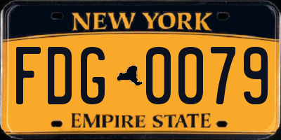 NY license plate FDG0079