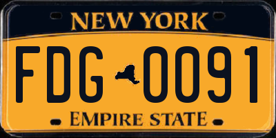NY license plate FDG0091