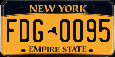 NY license plate FDG0095
