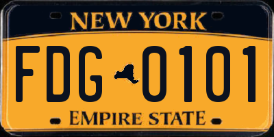 NY license plate FDG0101