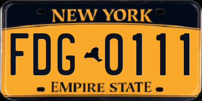 NY license plate FDG0111