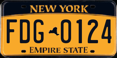 NY license plate FDG0124