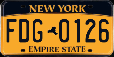 NY license plate FDG0126