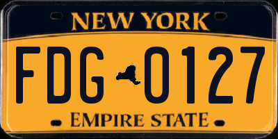 NY license plate FDG0127