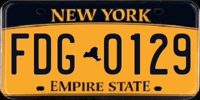 NY license plate FDG0129