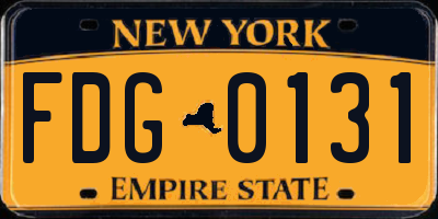 NY license plate FDG0131