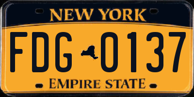 NY license plate FDG0137