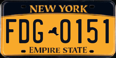 NY license plate FDG0151
