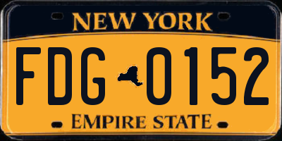 NY license plate FDG0152