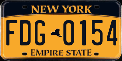 NY license plate FDG0154