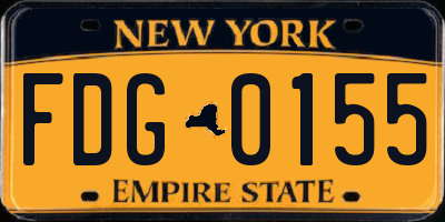 NY license plate FDG0155