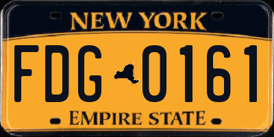 NY license plate FDG0161