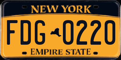 NY license plate FDG0220