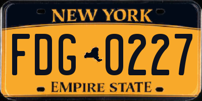 NY license plate FDG0227