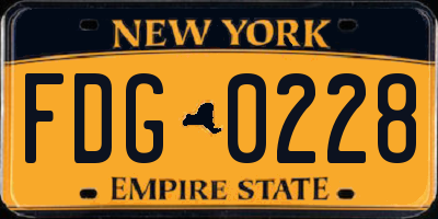 NY license plate FDG0228
