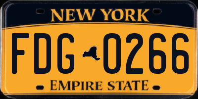 NY license plate FDG0266