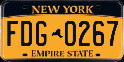 NY license plate FDG0267
