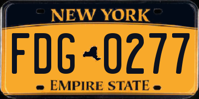 NY license plate FDG0277