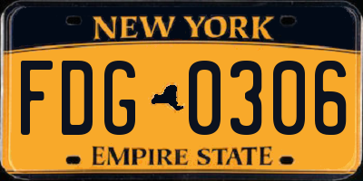 NY license plate FDG0306