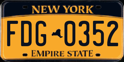 NY license plate FDG0352