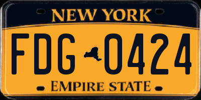 NY license plate FDG0424
