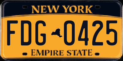 NY license plate FDG0425