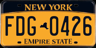 NY license plate FDG0426