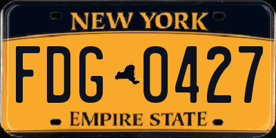 NY license plate FDG0427
