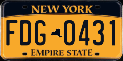 NY license plate FDG0431