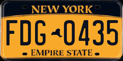 NY license plate FDG0435