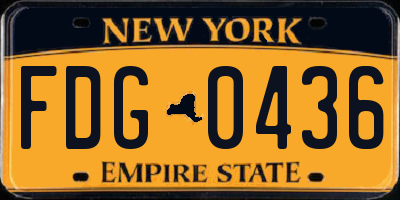 NY license plate FDG0436