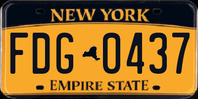 NY license plate FDG0437