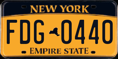 NY license plate FDG0440