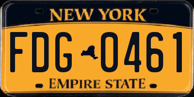 NY license plate FDG0461